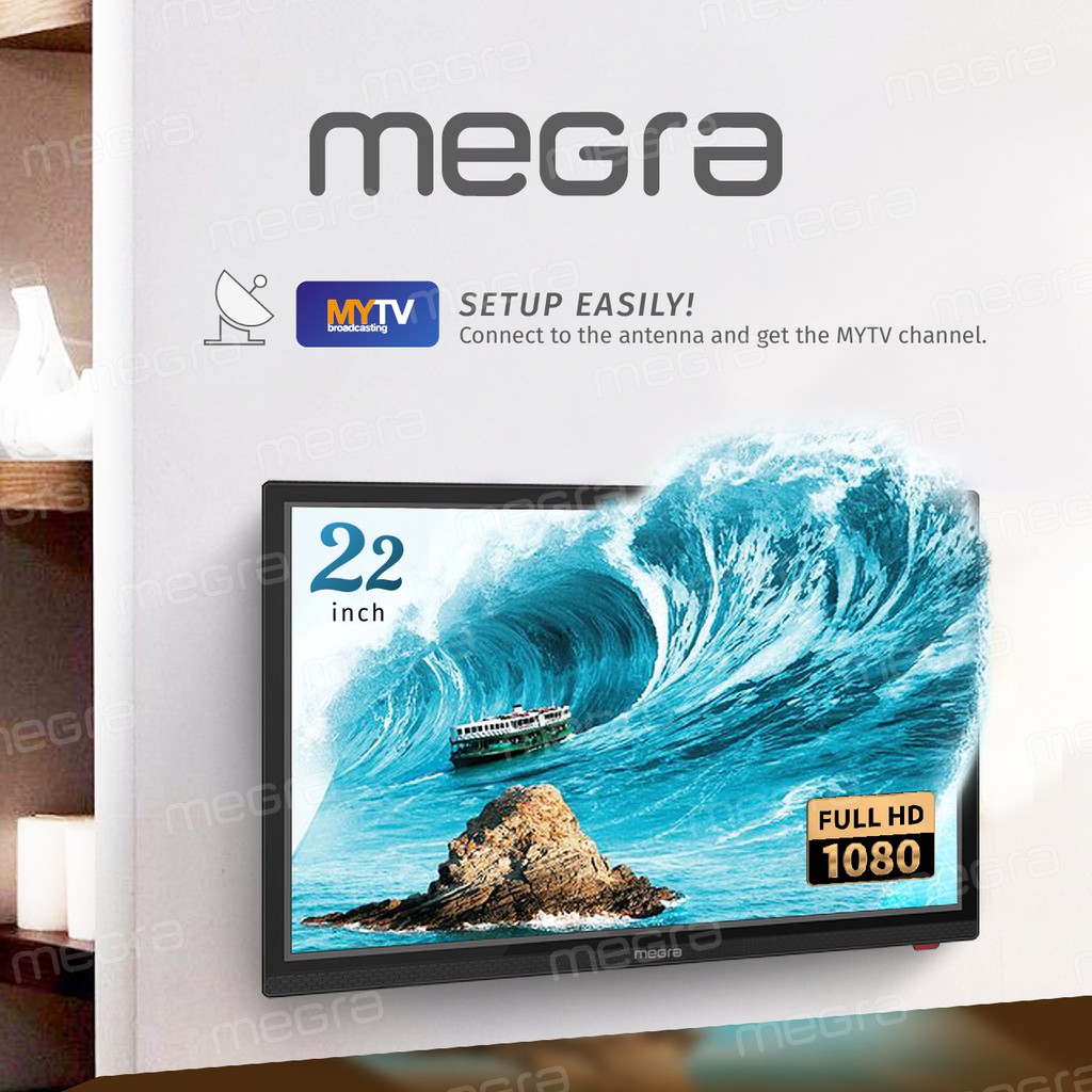 MEGRA 22" 1080p 2K LED TV WITH MYTV built in