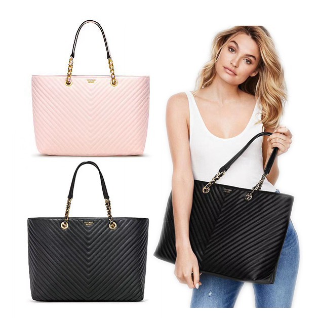 Victoria's Secret Pebbled V-Quilt Everything Tote Bag | Shopee 