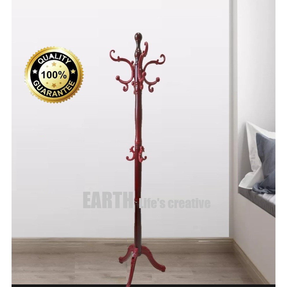 Earth Solid Wood with Solid Plastic Coat Hanger Stand/Cloth Hanger