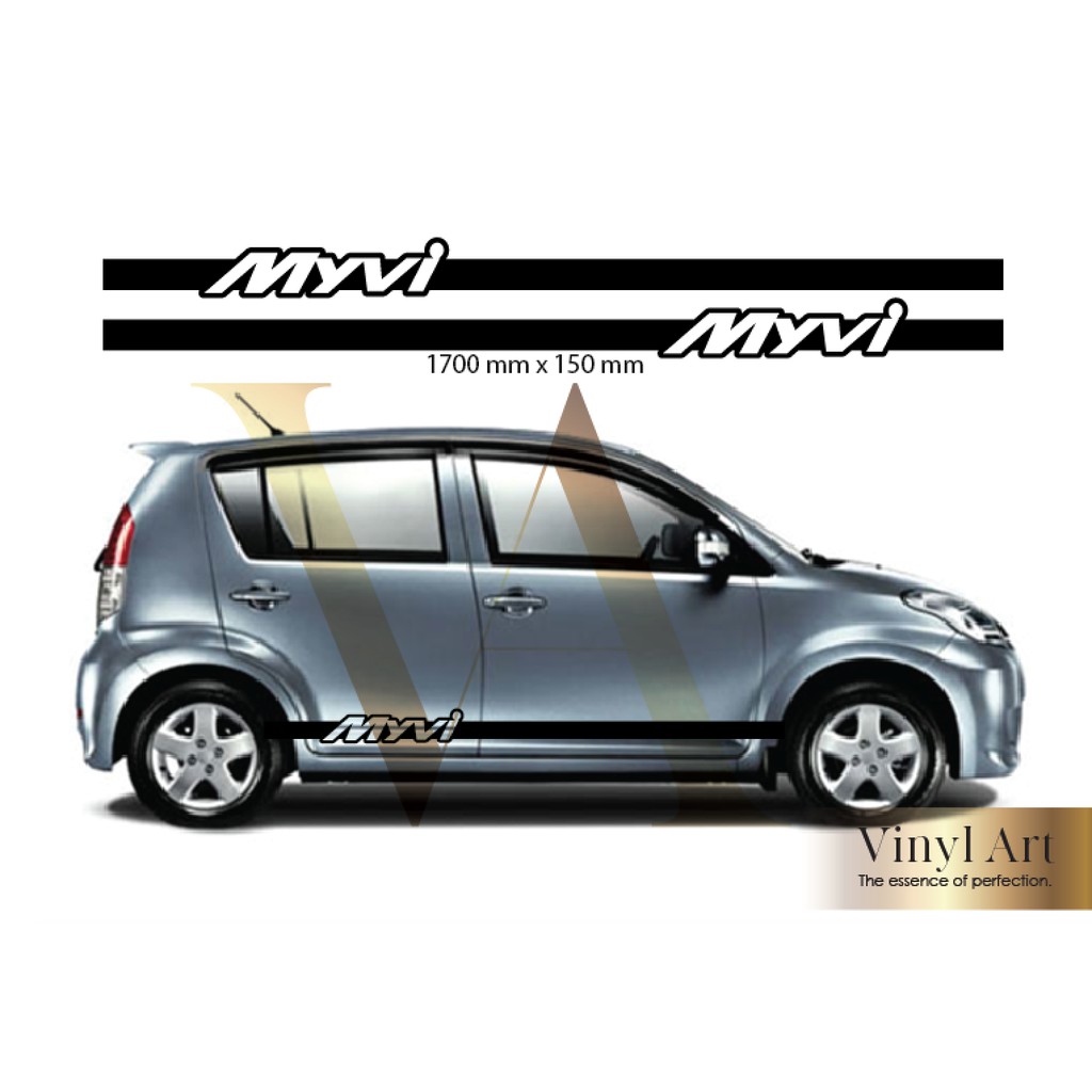 Vinyl_Art Perodua Myvi 2010 Racing Stripe, Sport line, Side body line ...