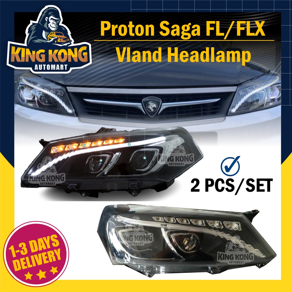 Vland Proton Saga FL / FLX Double Projector Headlamp With Light Bar