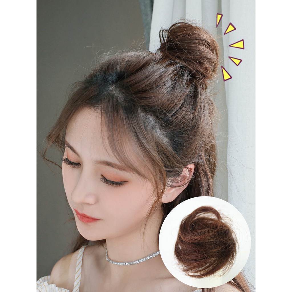 Fashion Real Human Hair Hairpiece Chignons Elastic Extensions