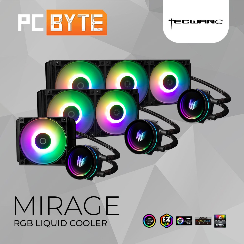 Tecware Mirage ARGB Liquid Cooling AIO Cooler (120/240/360mm) | Shopee ...