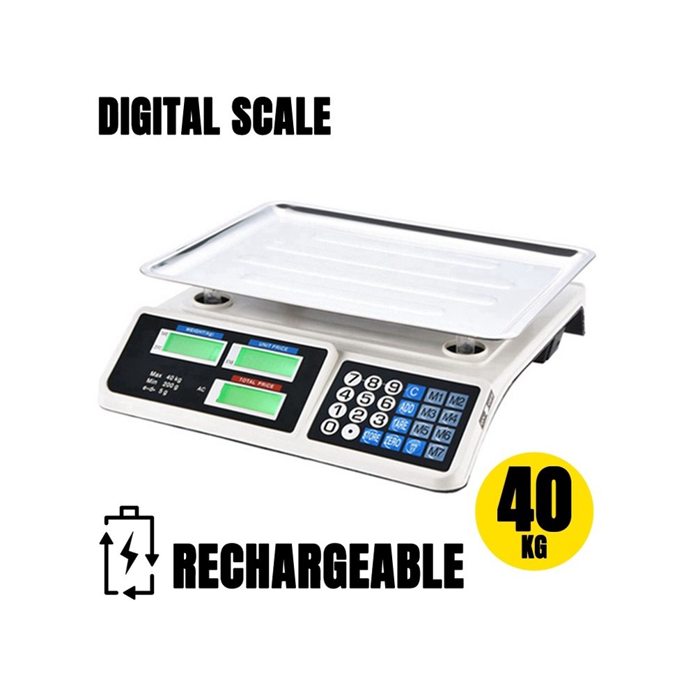 Electronic Digital 40kg Rechargeable Commercial Scale Price Computing