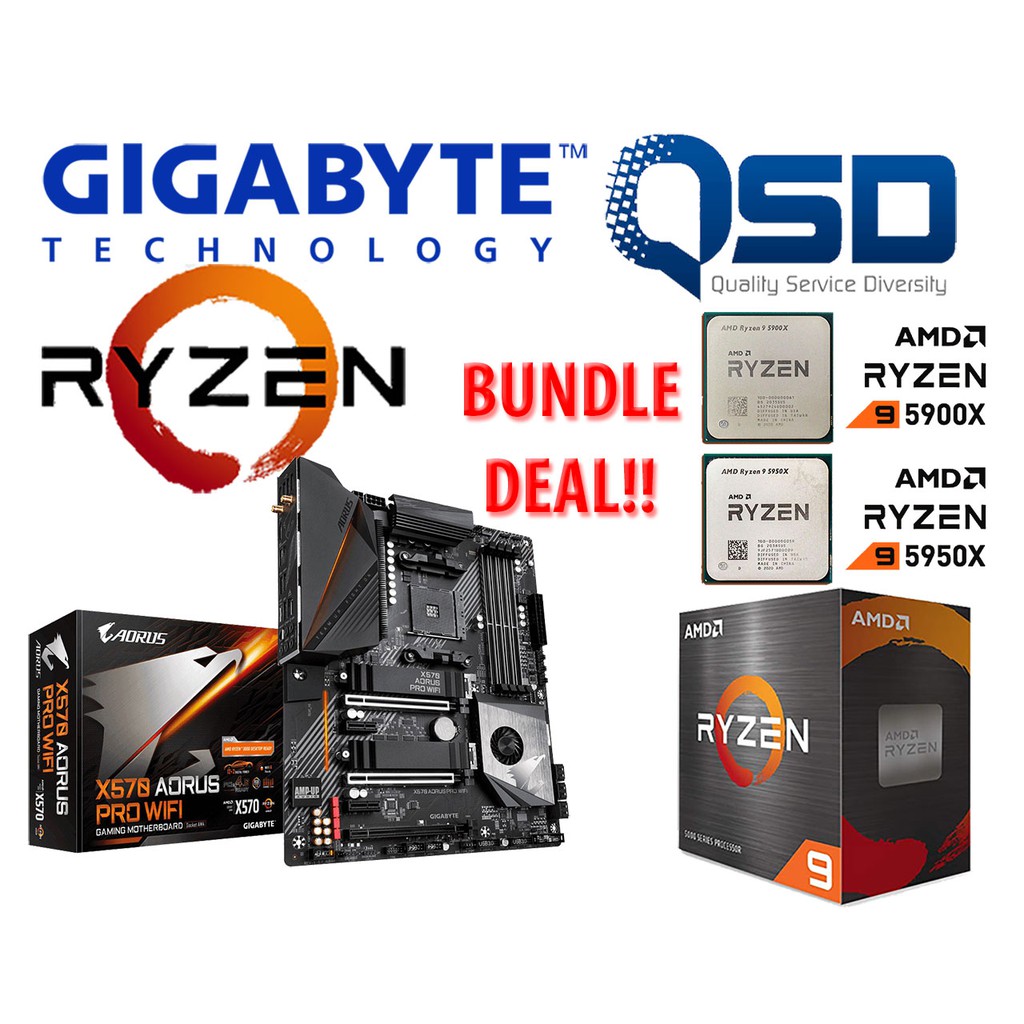 GIGABYTE X570 AORUS PRO WIFI Motherboard / BUNDLE PROCESSOR Ryzen