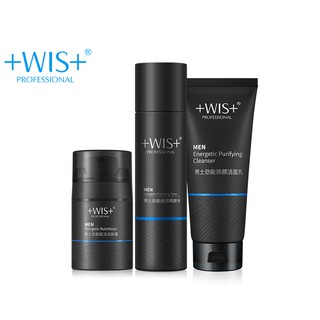 WIS Men's Energetic Purification Set 3in1 with Cleanser Toner Cream to Moisturizing Oil Control for Men Skincare Sets