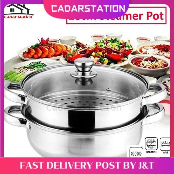 CS_Pengukus Steamer Cookware Pot Periuk Kukus Steam Pot 2 Layer High Quality Stainless Steel