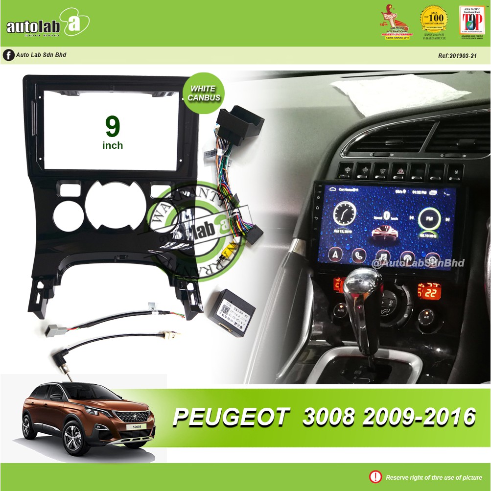 Android Player Casing 9" Peugeot 3008 (2009-2016) with Canbus