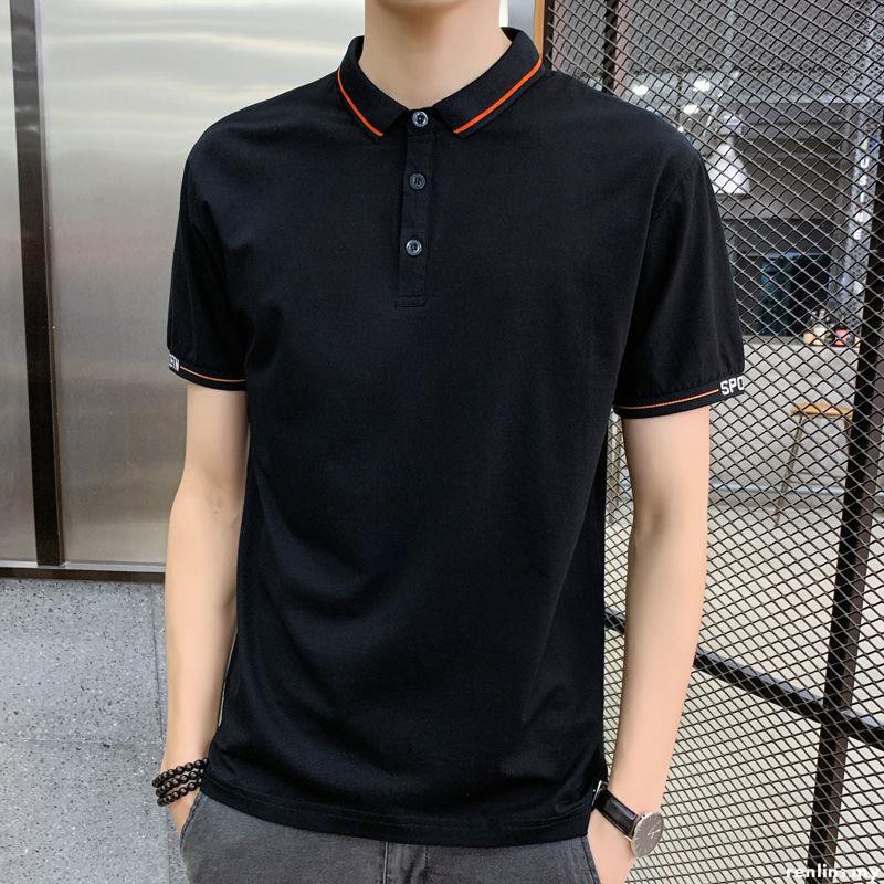 Short Sleeve T Shirt Men纯棉带领短袖有领t恤男士翻领衣服男学生韩版polo衫潮流百搭帅气vvx Shopee Malaysia