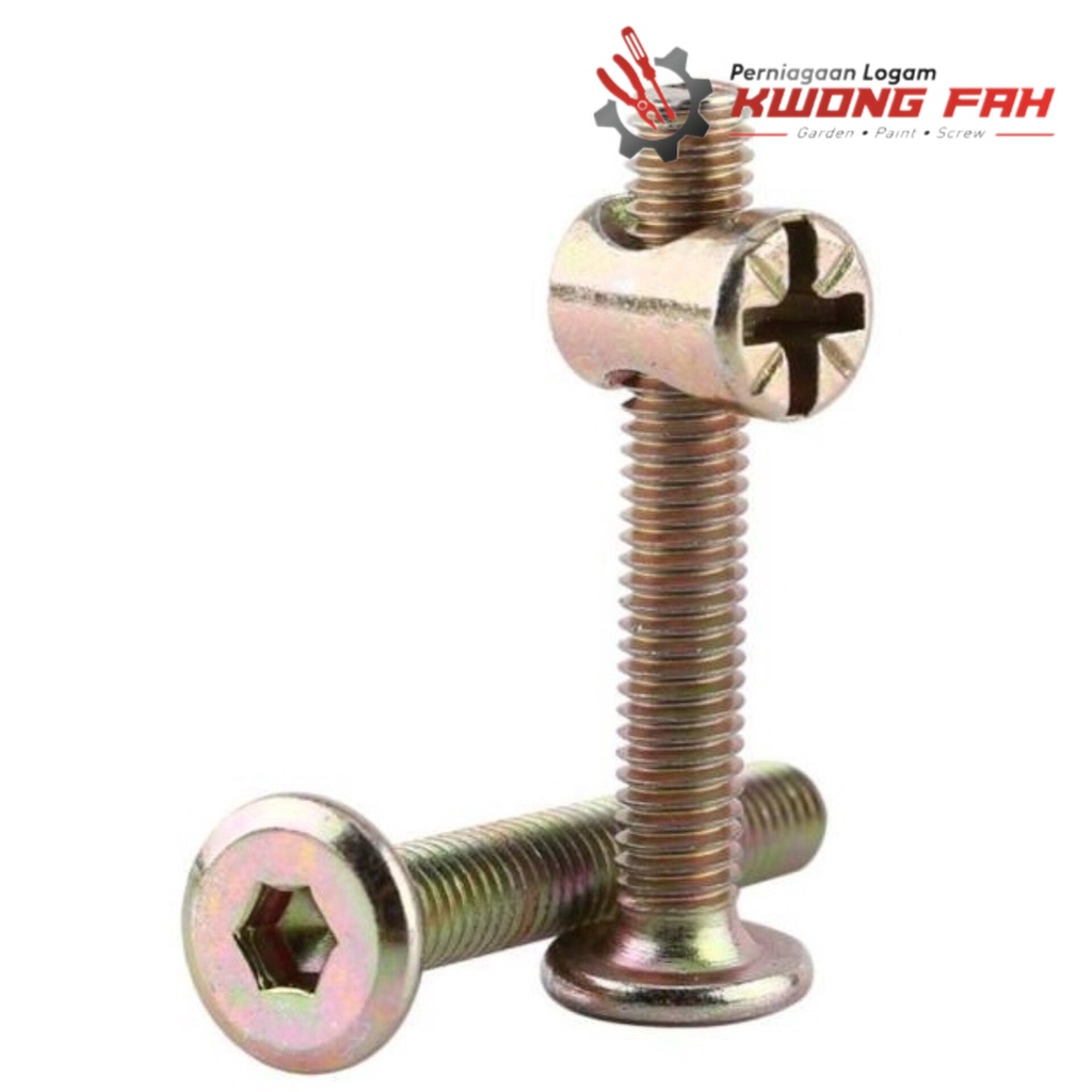 (M6M8) JCBC Furniture Screw Bolt / Nut Allen Hex Key Head Screw / Nut