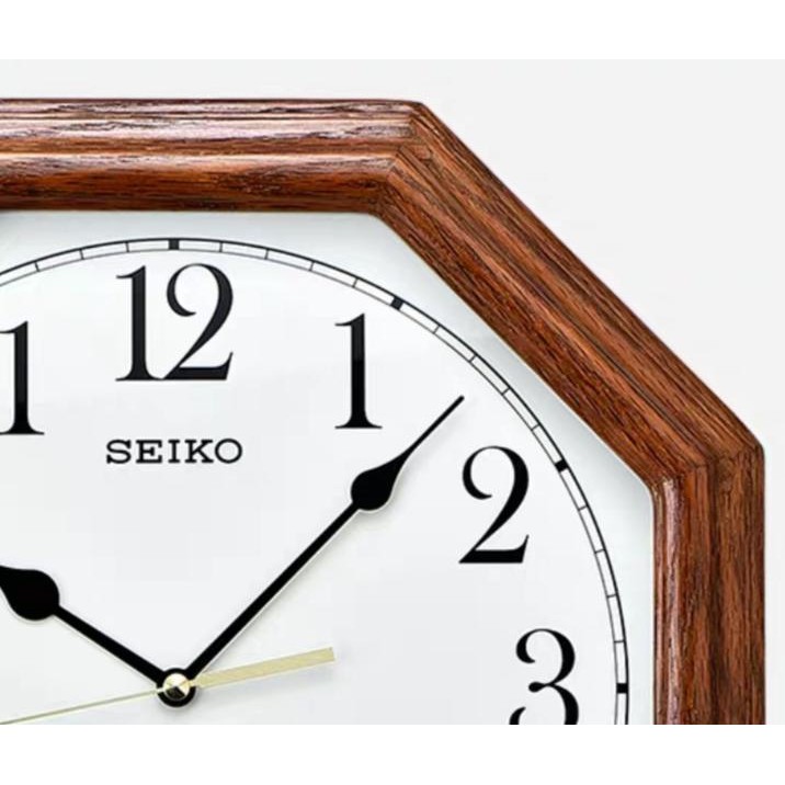 100% ORIGINAL SEIKO Octagon Quiet Sweep Wooden Wall Clock QXA529 (QXA529B)  [Jam Dinding Kayu] Malaysia | Shopee Malaysia