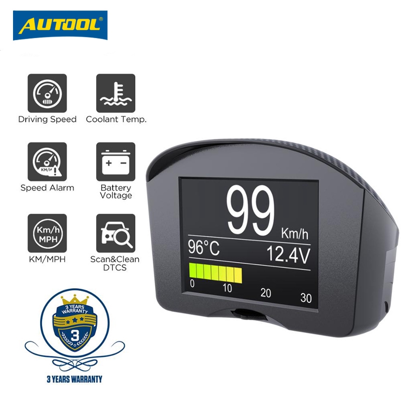 AUTOOL X50 Plus Car OBD2 HUD Meter Digital Water Temperature Monitor ...