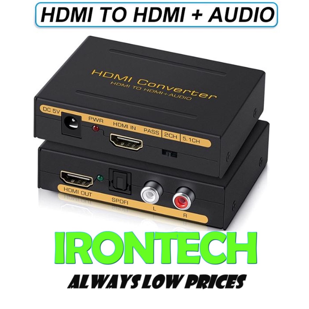 HDMI Audio Extractor Splitter 1080P HDMI to HDMI Audio Converter + Optical Toslink SPDIF + RCA L