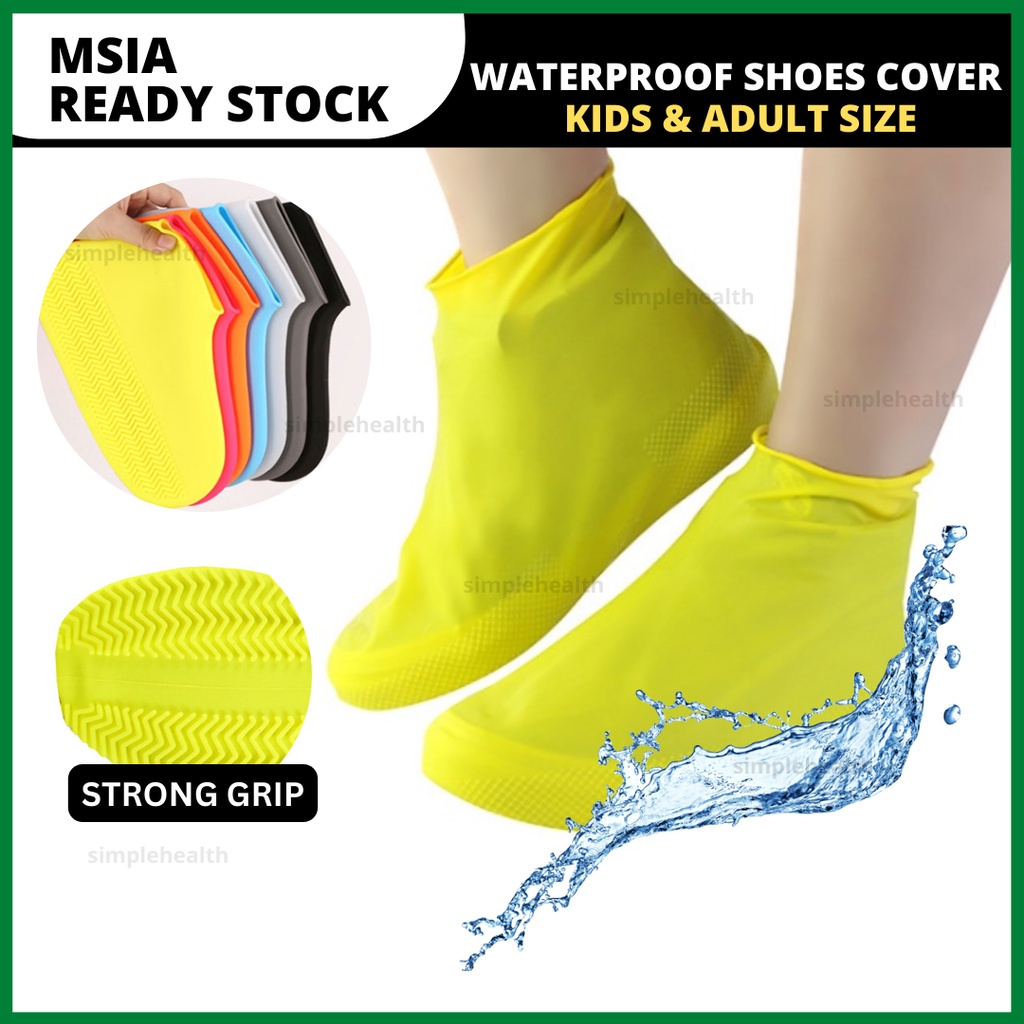 Penutup Kasut Hujan Waterproof Shoes Cover Soft Silicone Resistant Rain Reusable Elastic Rain Boot Protector Sarung