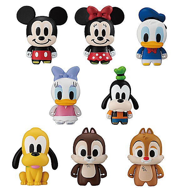 Bandai Disney Friends Figure Capchara Gashapon set 4 Mickey Minnie Duck Capsule 