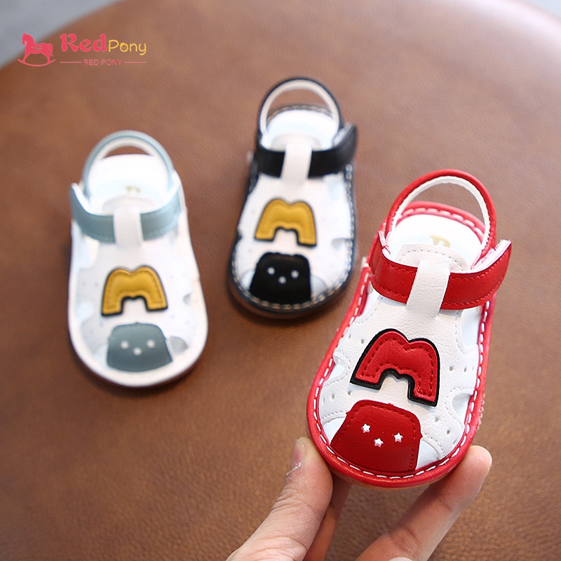 red bottom baby booties