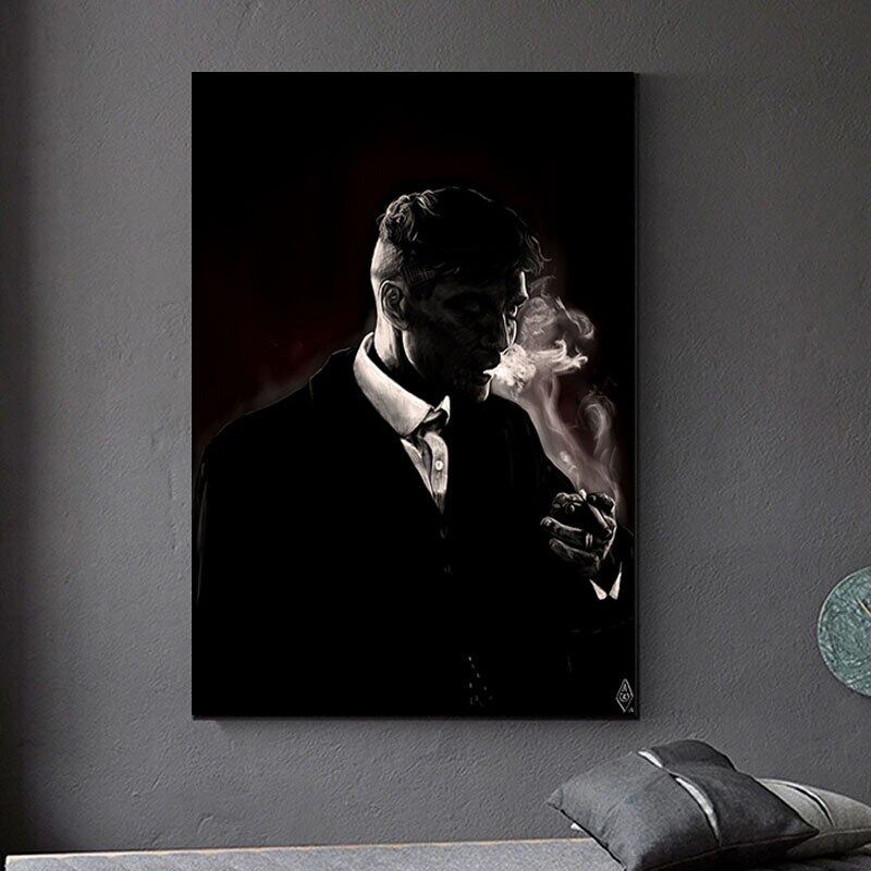 Peaky Blinders Cillian Murphy Smoking Canvas Painting Wall Art Poster and Printing Modern Home Decoration Cuadros