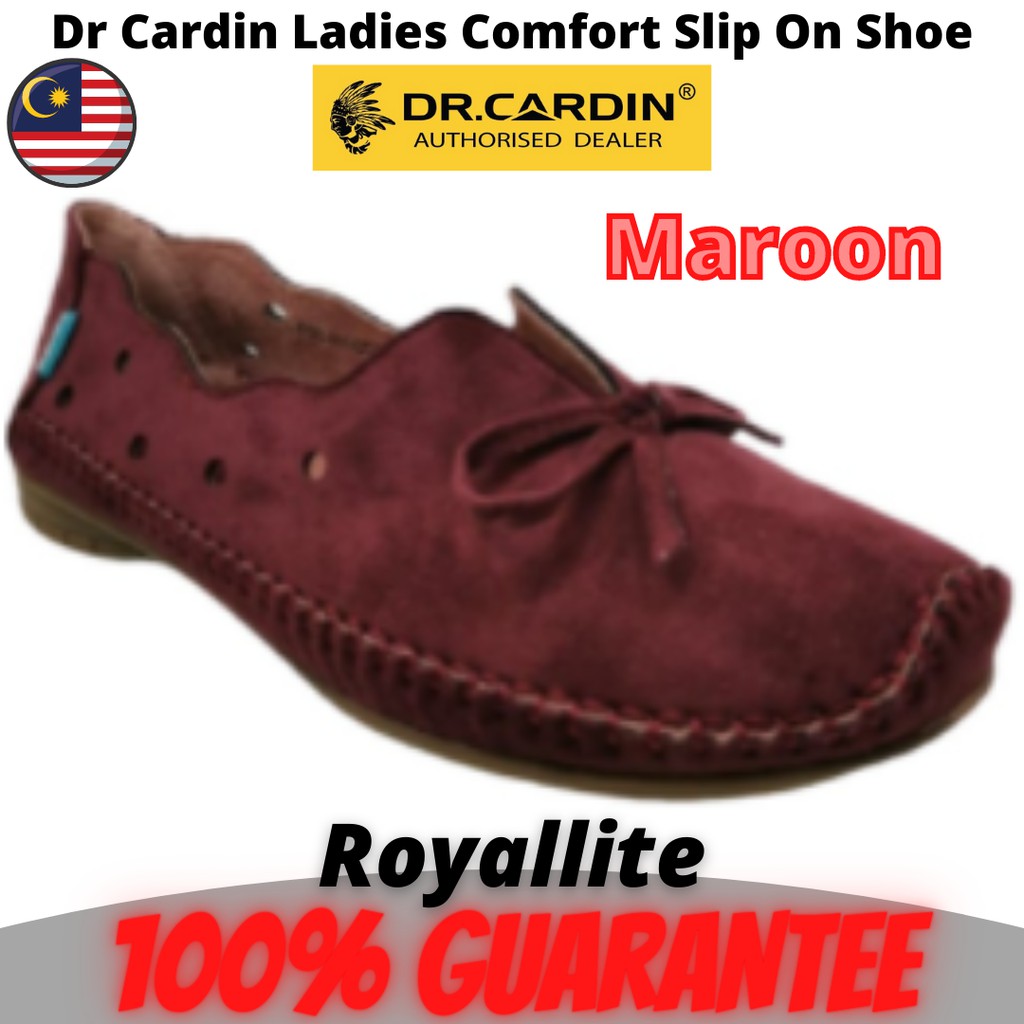 Dr Cardin Ladies Comfort Slip On Shoe (FQG-651) Purple & Maroon