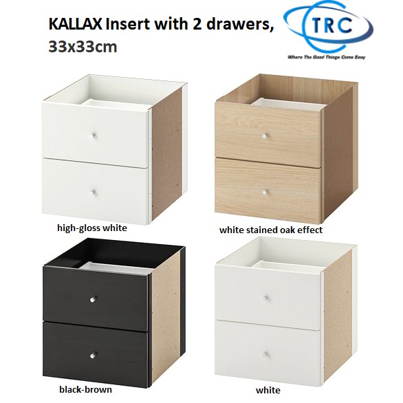 Ready Stock Ikea Kallax Insert With 2 Drawers 33x33cm Shopee