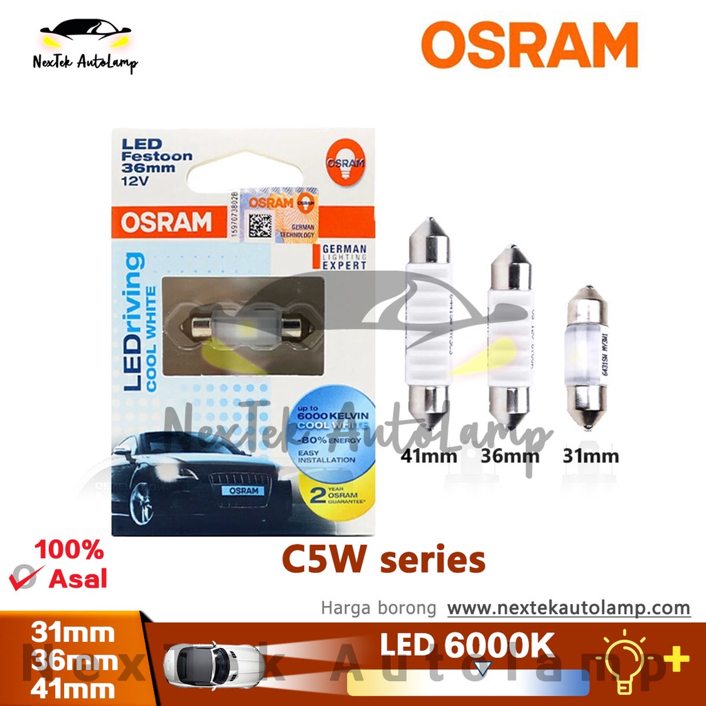 osram LED SKY WHITE C5W 12V0.5W  SV8,5-8 36MM 6436SW car light AUTO Lamp bulb
