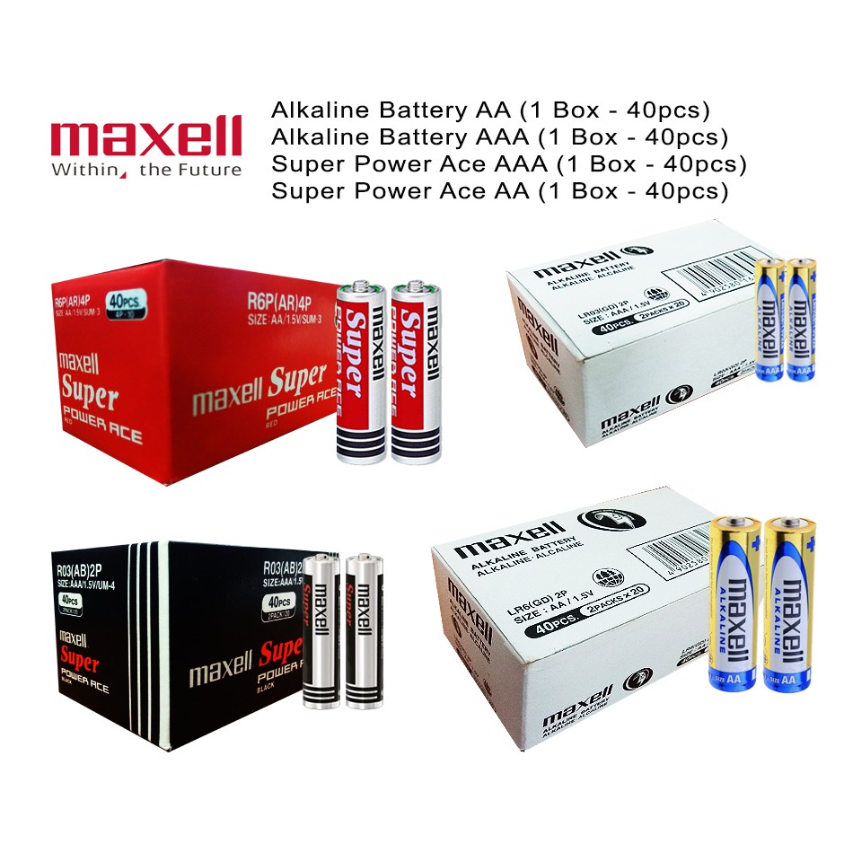 Maxell Super Power Ace AA & AAA Battery & Maxell Alkaline AA & AAA
