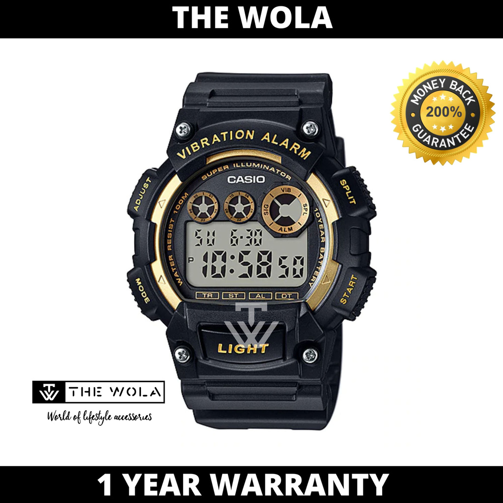 Casio Men's W-735H-1A2VDF Super Illuminator Watch With Black Resin Band
