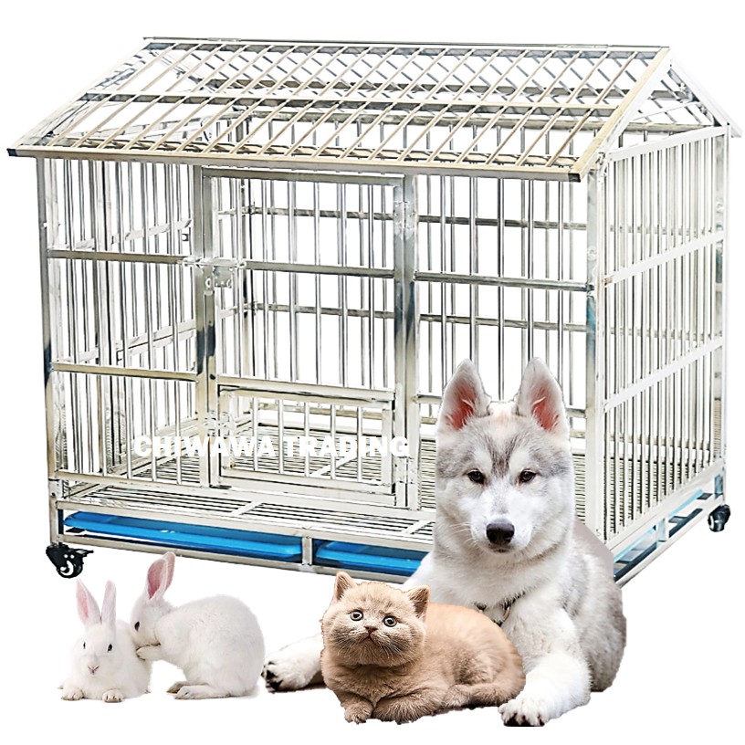 Buy CGF1 CGR1 Stainless Steel Pet Dog Cat Rabbit Cage Crate House 