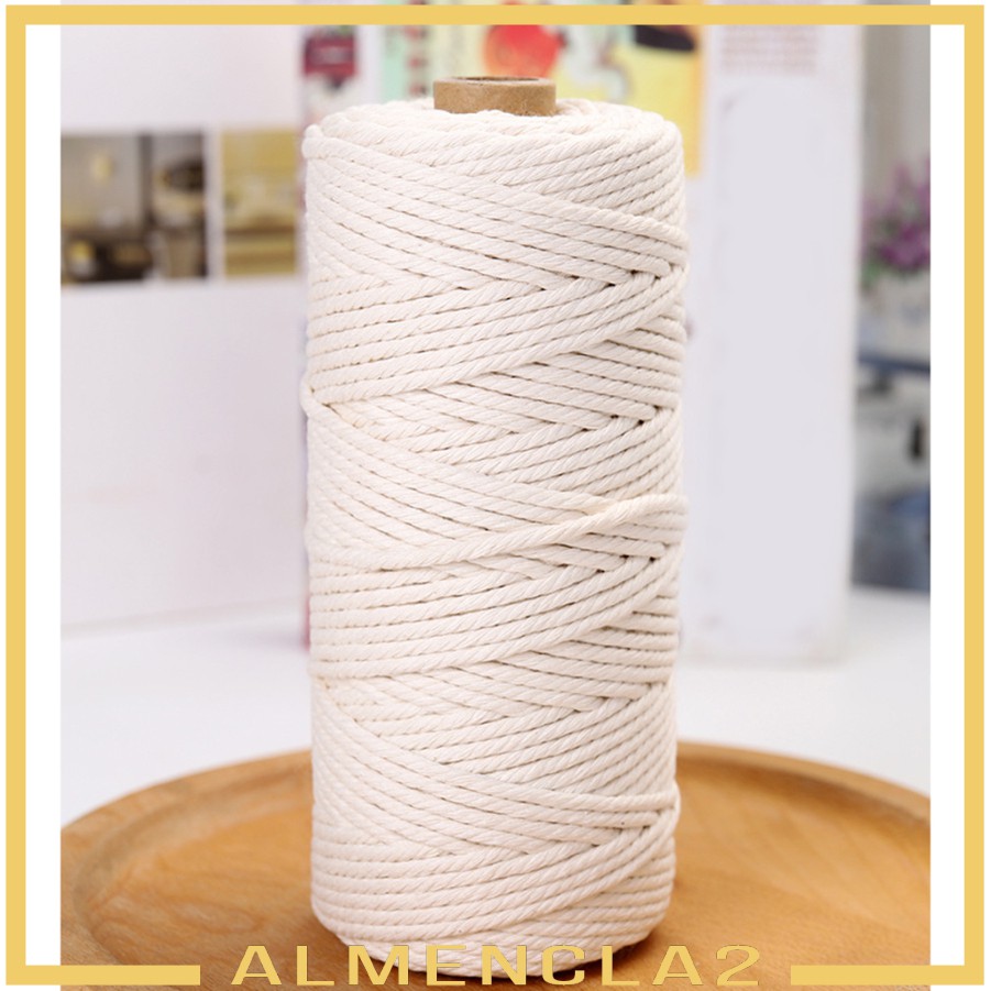 [AlmenclafdMY] 100m 3/4/5mm Cotton Twisted Cord Rope DIY Crafts Macrame Artisan String Weaving