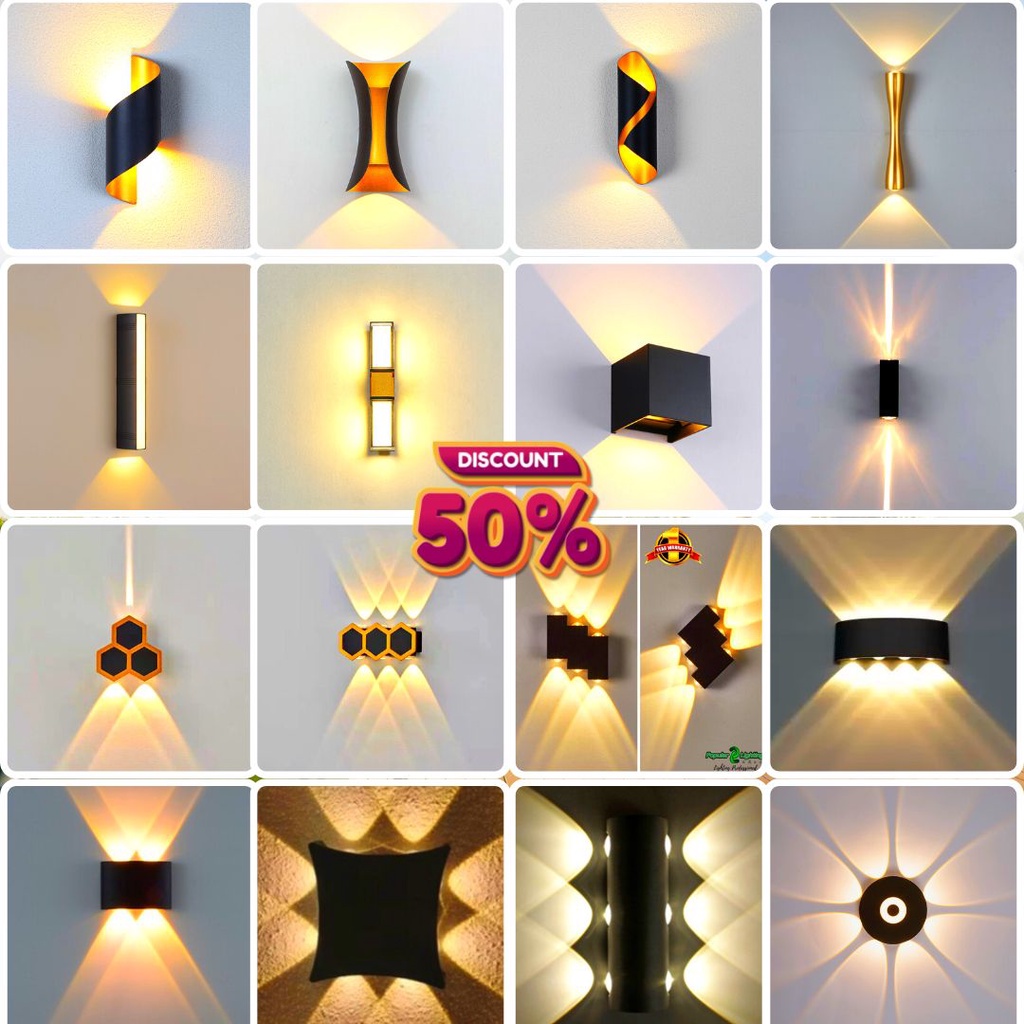 Outdoor Waterproof Up Down Wall Light wall lamp Courtyard Exterior Wall Decoration Lamp Lampu Dinding