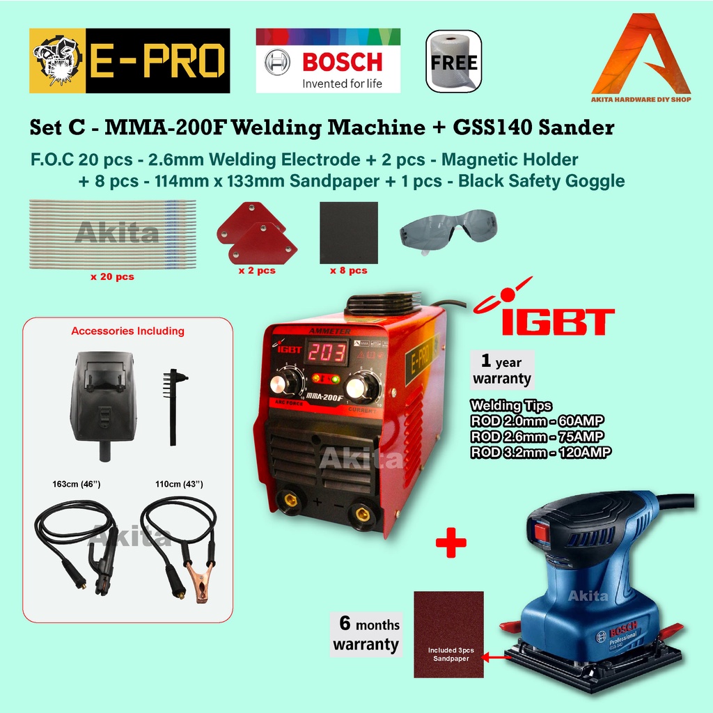 EPRO MMA200F IGBT Inverter Welding Machine DC Welder FOC Welding