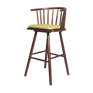 Nordic Solid Wood Horn Chair Windsor, White Wooden High Back Bar Stools