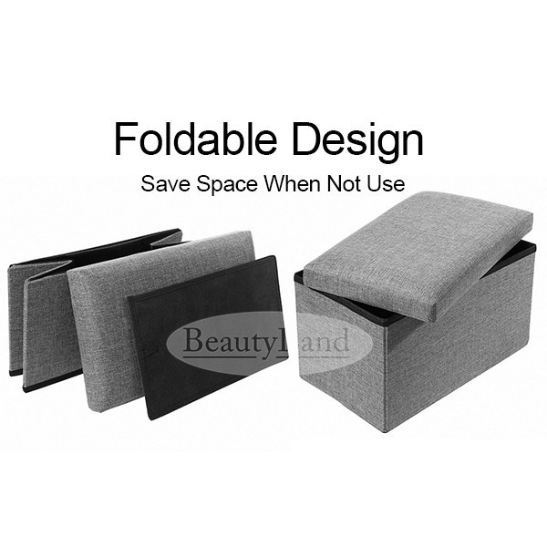 Storage Stool Ottoman Fabric Foldable Storage Box Sofa Footrest Foot
