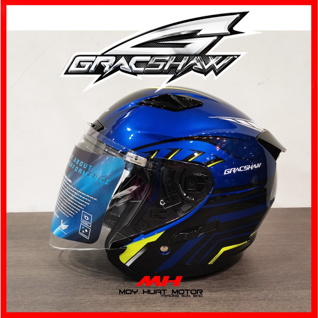 100 Original Gracshaw Double Visor Helmet GENNEX G535 Helmet with Sirim / GENNEX FABIO