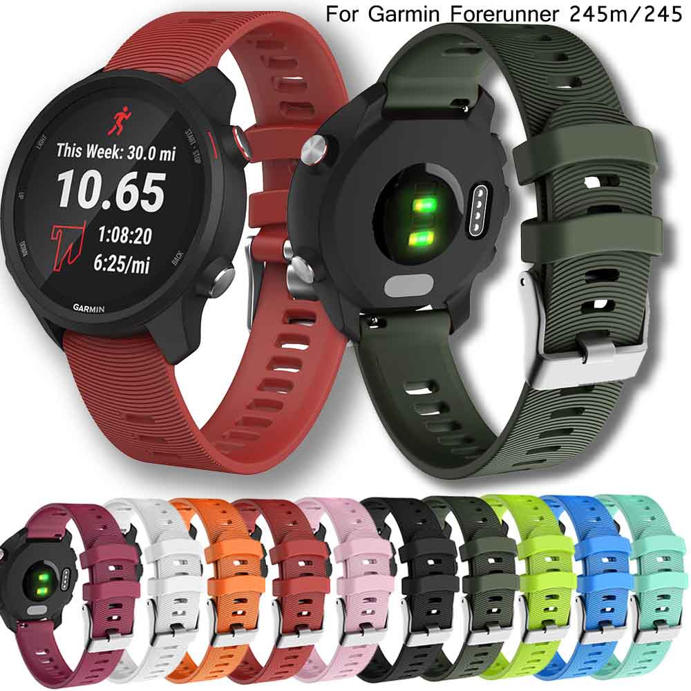 bracelet Silicone Replacement Strap for Garmin Forerunner 245 ...