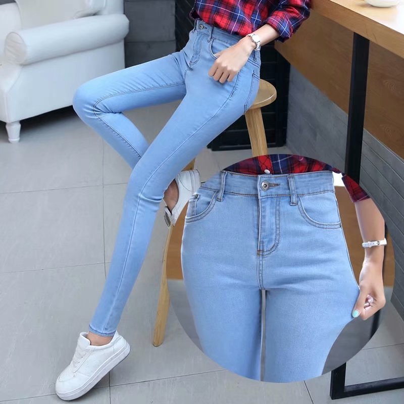 sky blue jeans for women