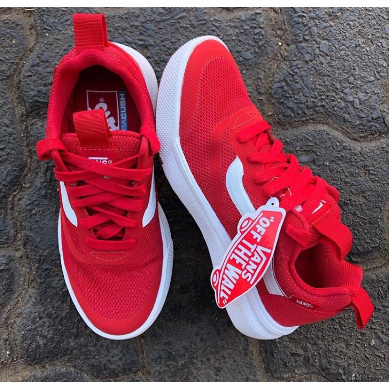 vans ultrarange rapidweld red & white shoes