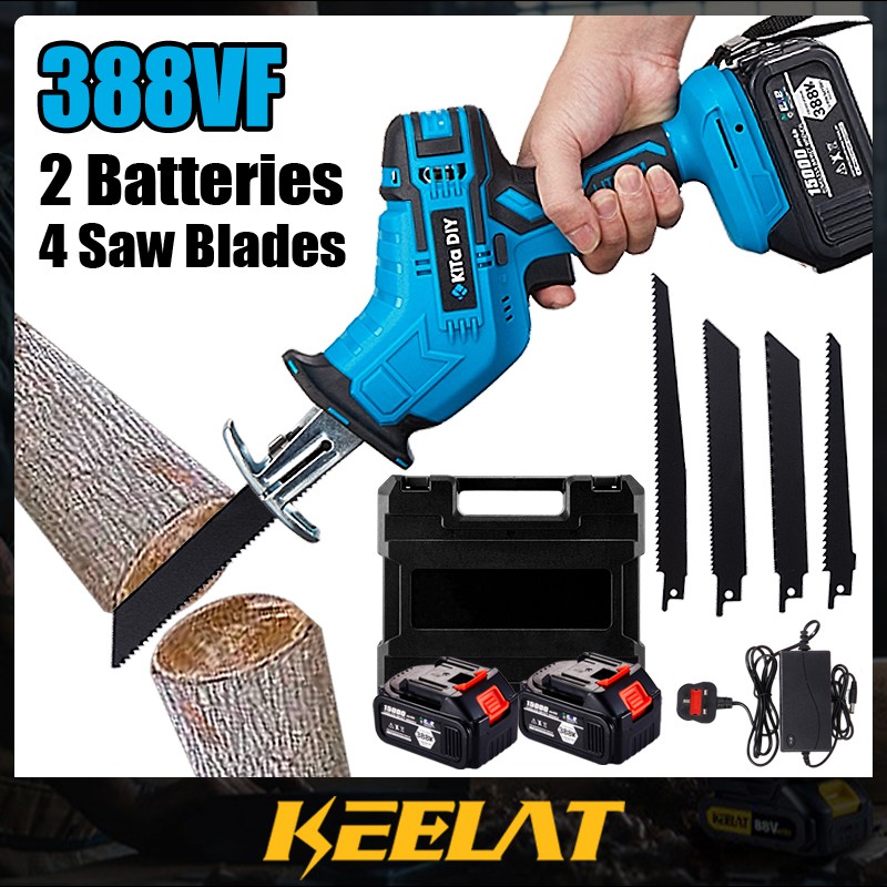 KEELAT 388VF/188VF Cordless Reciprocating Saw Gergaji Elektrik for Wood
