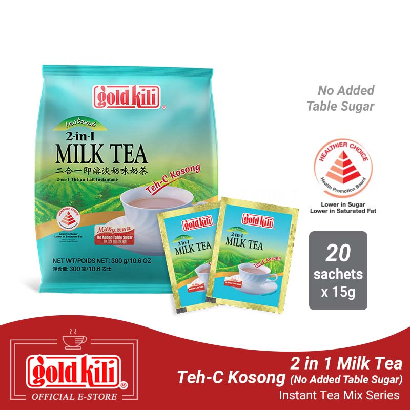 Gold Kili 2-in-1 Milk Tea, Teh-C Kosong (No Added Cane Sugar) Instant Tea