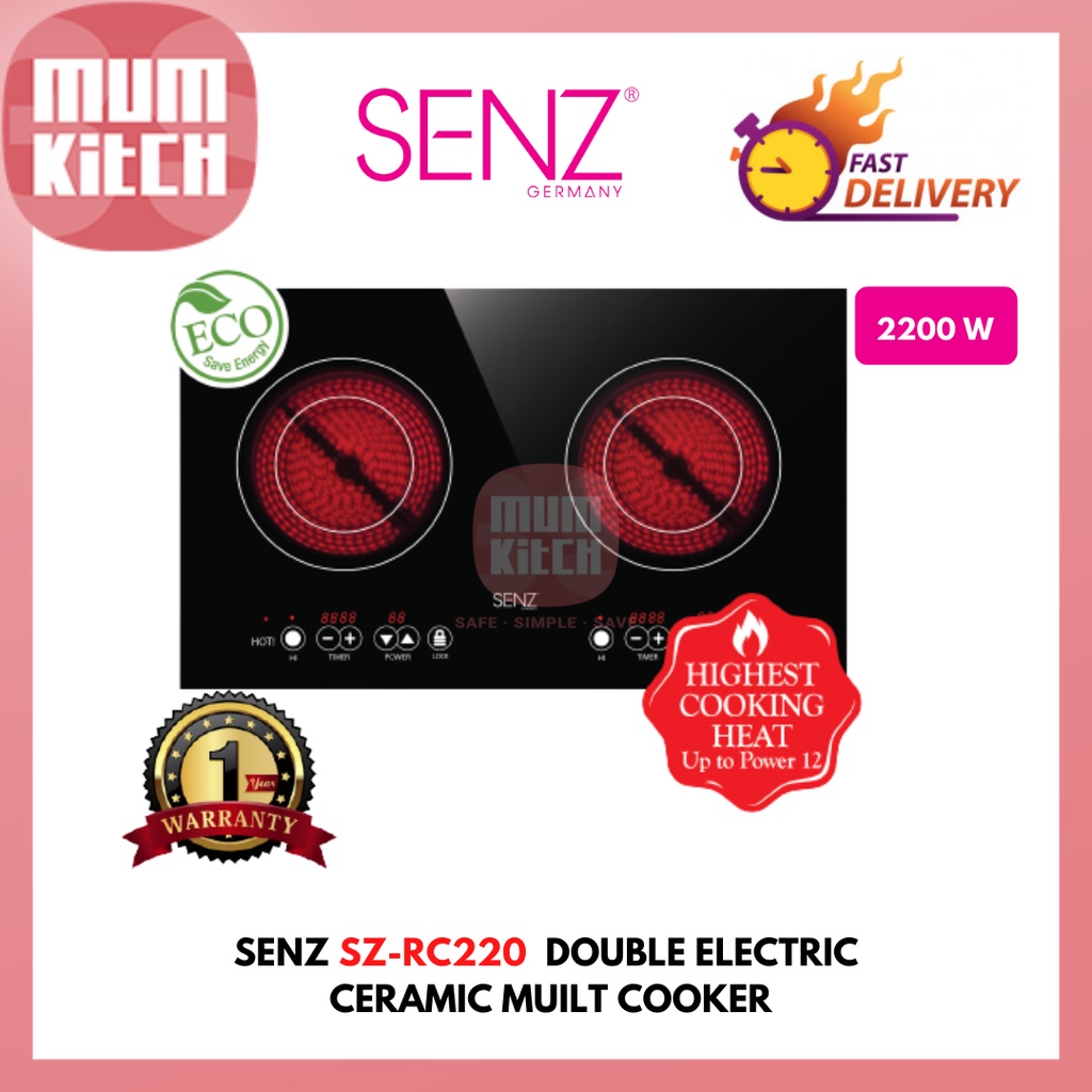 SENZ Ceramic Cooker SZRC220 Built in Double Electric Ceramic Cooker Hob Multi Cooker Shopee