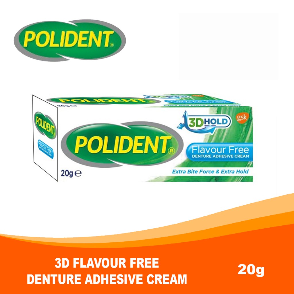 Polident Flavour Free Denture Adhesive Cream 20g Shopee Malaysia