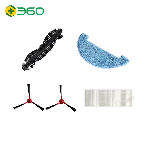 Original 360 Robot Vacuum Cleaner C50 Accessories Set Spare Parts Main Brush / HEPA Filter / Mopping Cloth / Side Brush