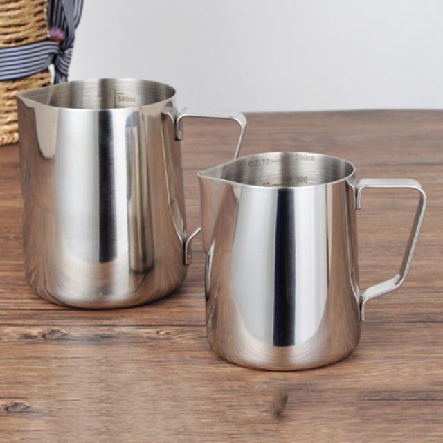 350 & 550ml Stainless Steel Coffee Milk Frother Creamer Frothing Pitcher with Measurement