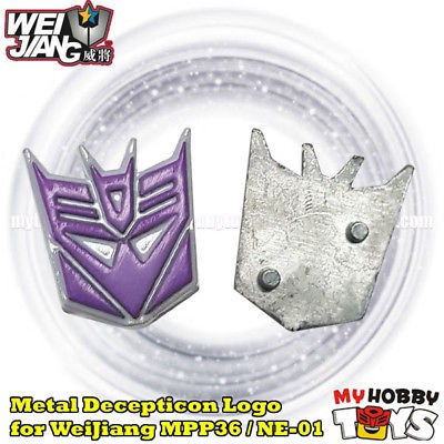 Metal Decepticon Logo Symbol for Weijiang MPP36 NE-01 Oversized Megatron 