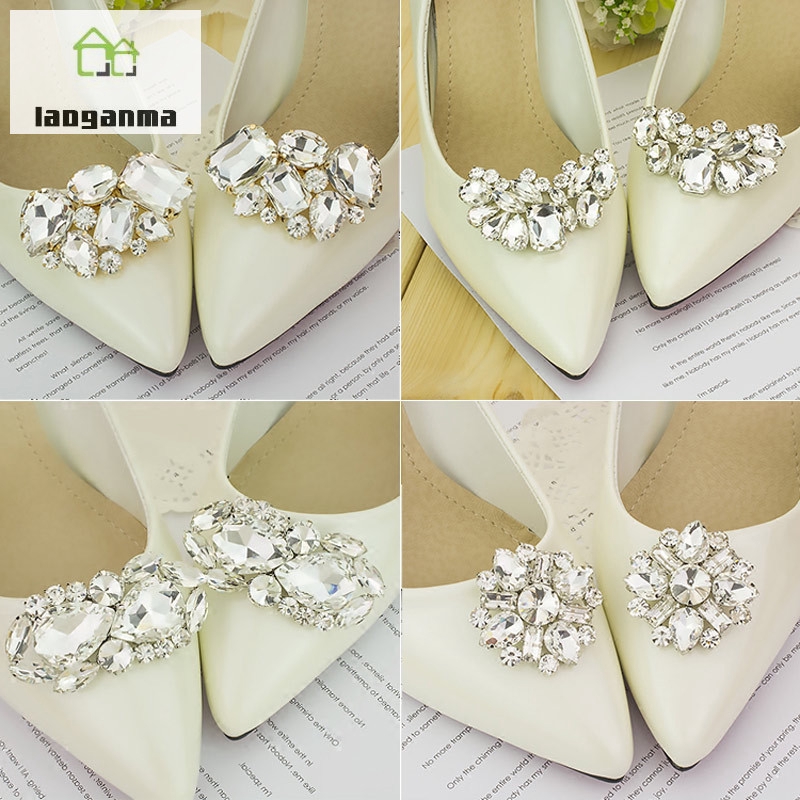 1 Pair Bridal Wedding Shoes Cips Decor Shoe Clip Crystal Charm