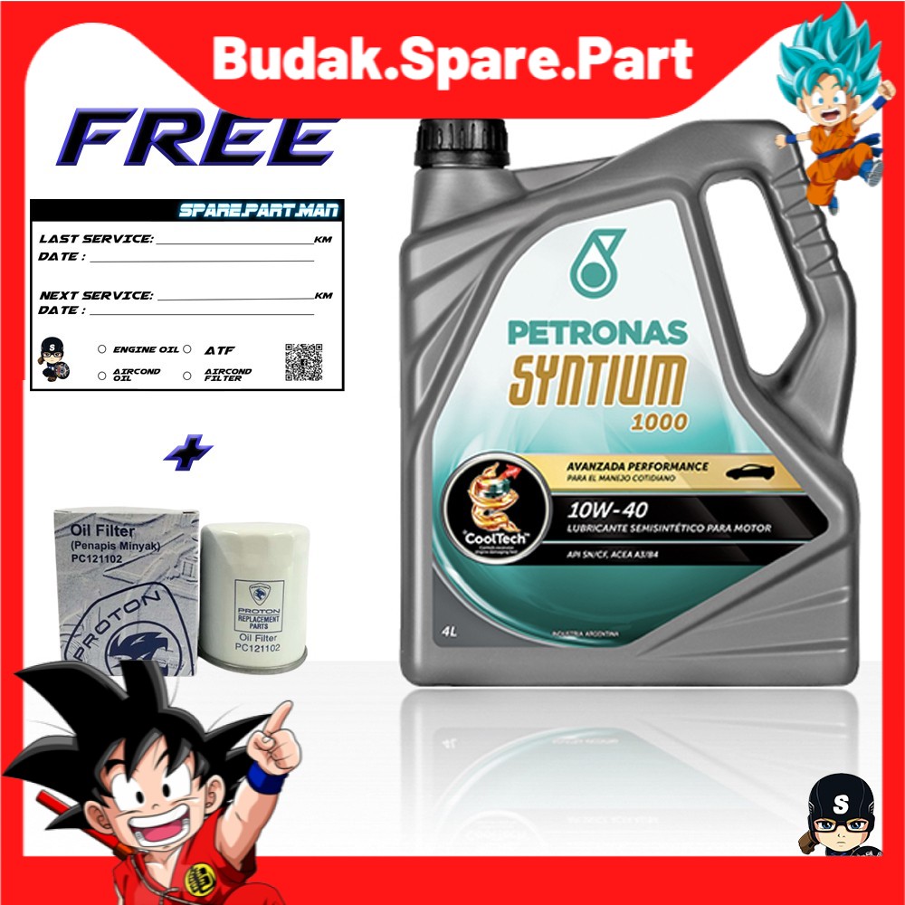 Petronas Syntium 800 Engine oil 10W40 4L Semi Synthetic APN SN/CF FREE OIL  FILTER MILLEAGE STICKER | Shopee Malaysia