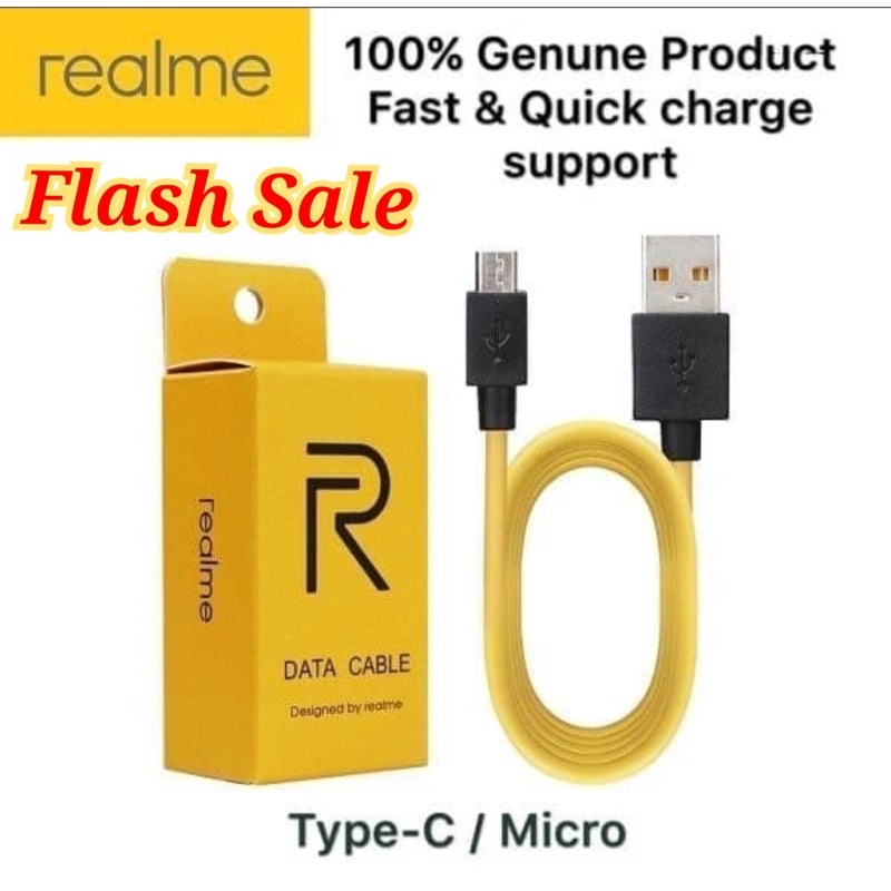 Original Realme Cable Realme Fast Charging Data Cable Support Quick ...