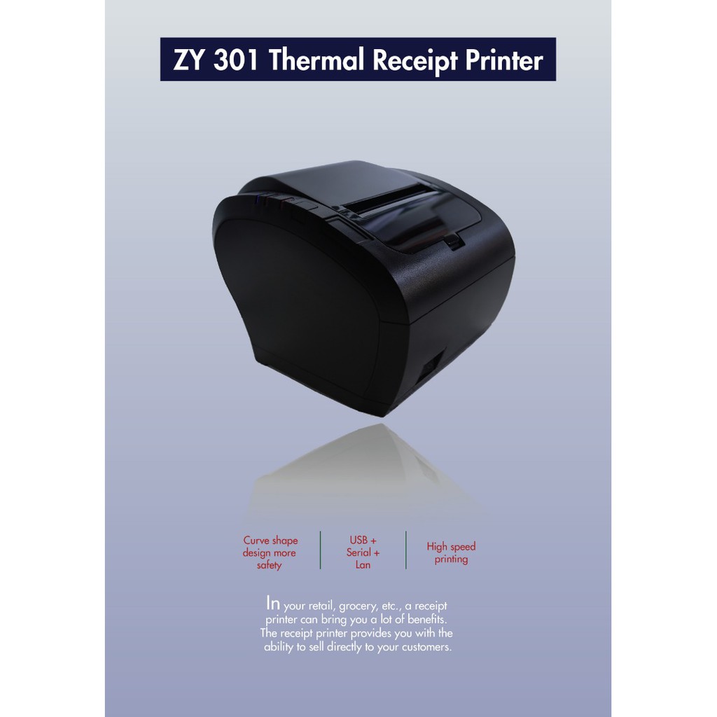 Thermal Receipt Printer ZYWELL MP801ZY/ ZY301 Shopee Malaysia