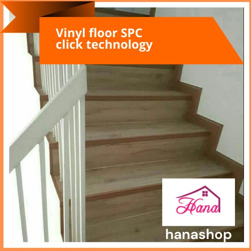 Vinyl floor SPC 5mm for stairs Click Technology Shopee Malaysia