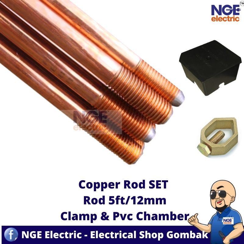 Copper Rod Complete Set Copper Rod Earthing Shopee Malaysia