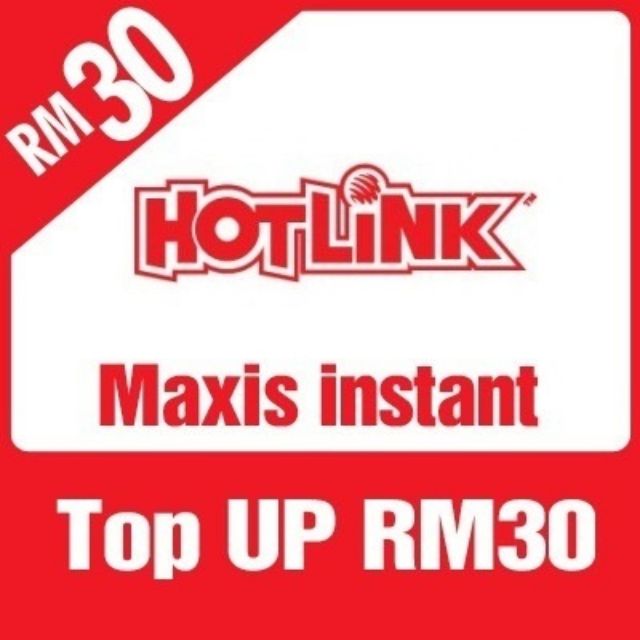 Maxis Hotlink prepaid topup+credit rm30 15days | Shopee ...